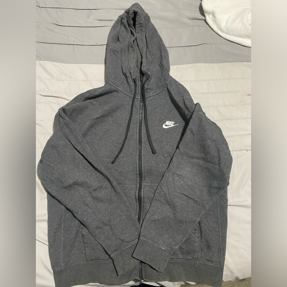 Grey Nike zip up hoodie